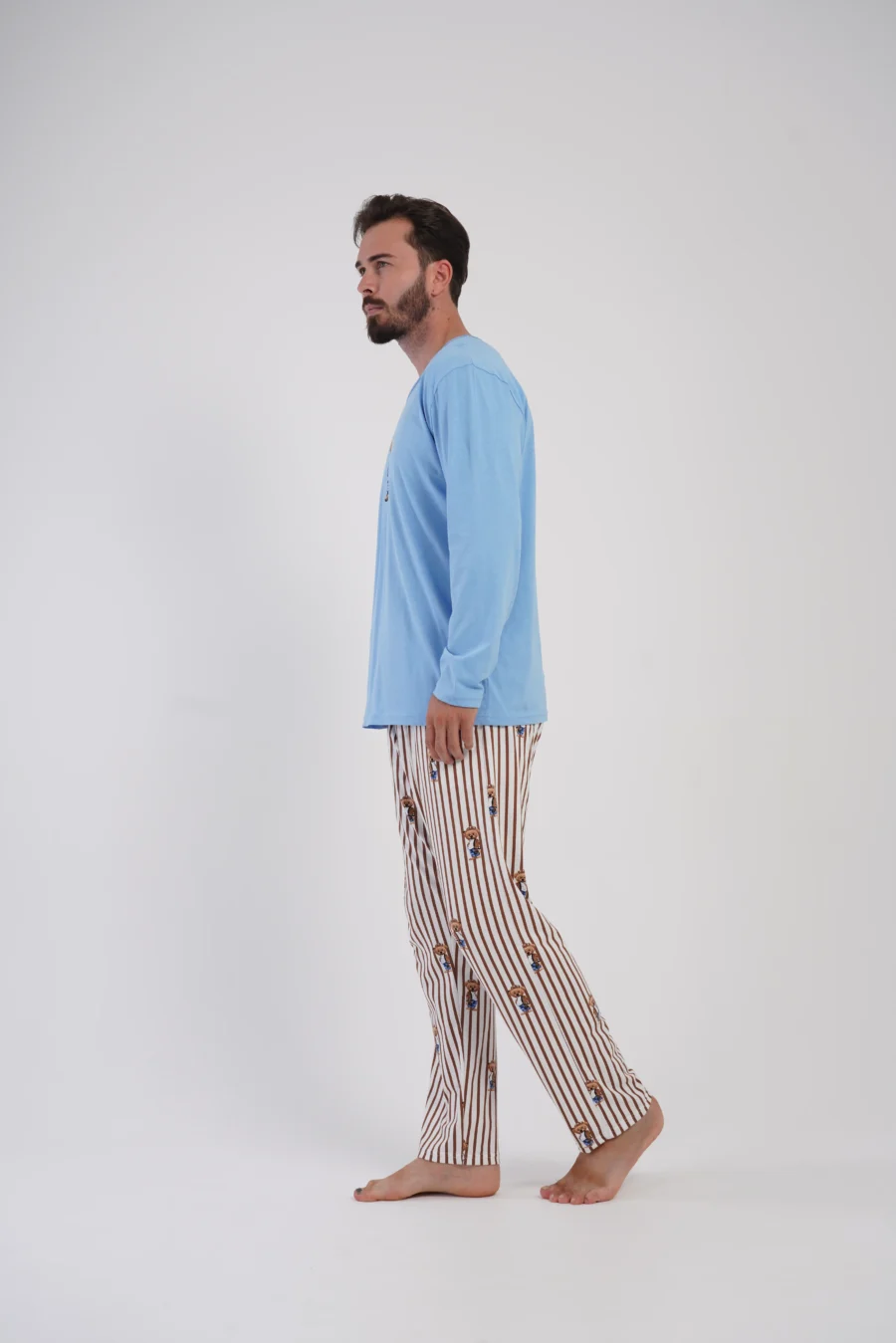 Piżama Męska Vienetta Urban Dream, Niebieski, r. S-XL - obrazek 4