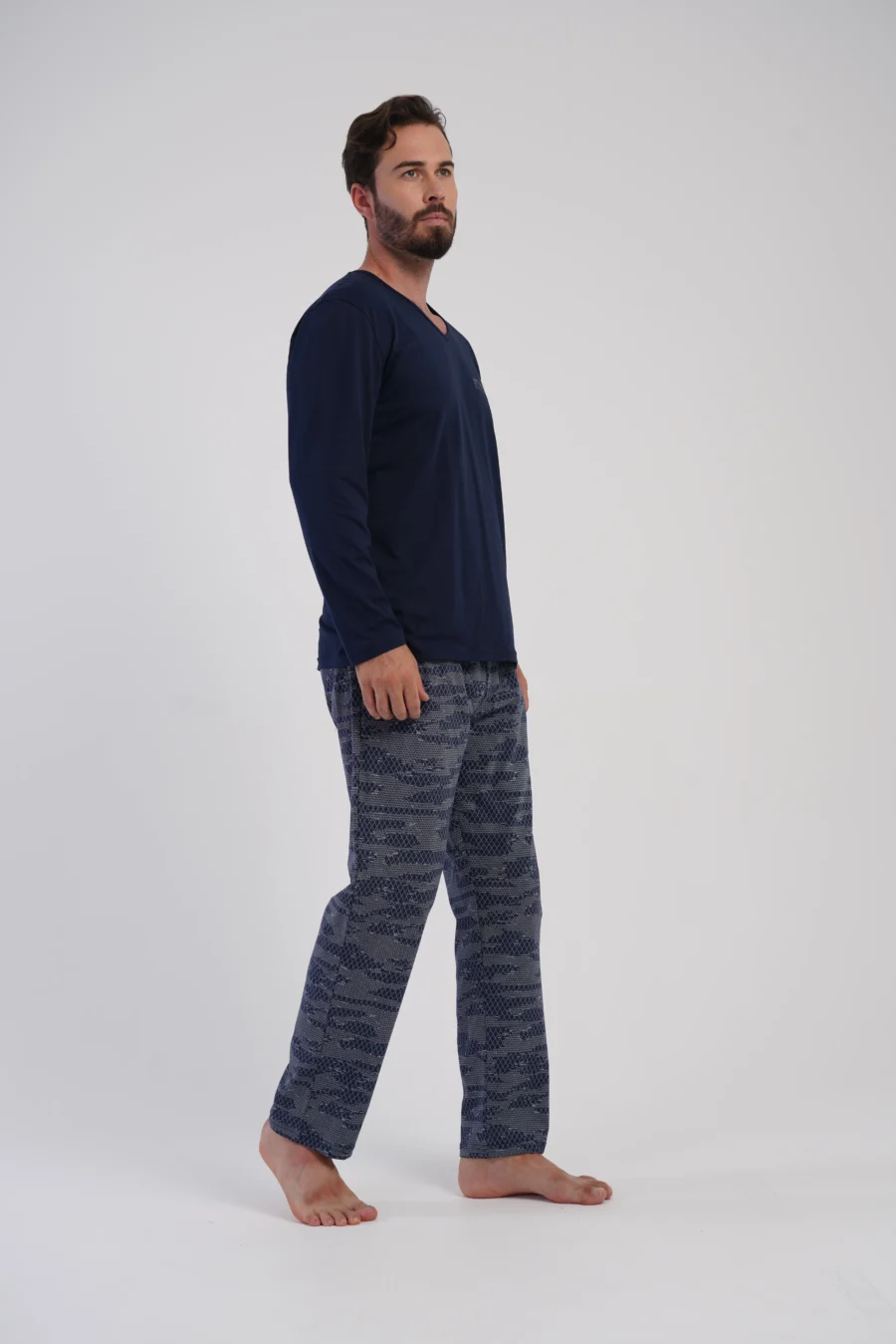 Piżama Męska Vienetta Geo Navy, Granatowy, r. L-XXL - obrazek 4