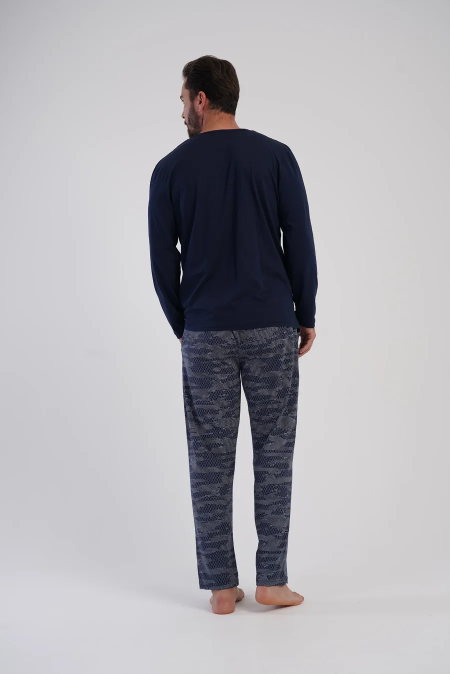 Piżama Męska Vienetta Geo Navy, Granatowy, r. L-XXL - obrazek 5