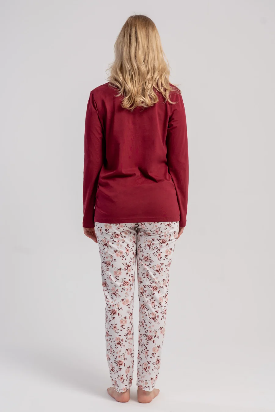Piżama Damska Vienetta Floral Touch, Bordowy, r. M-XXL - obrazek 5