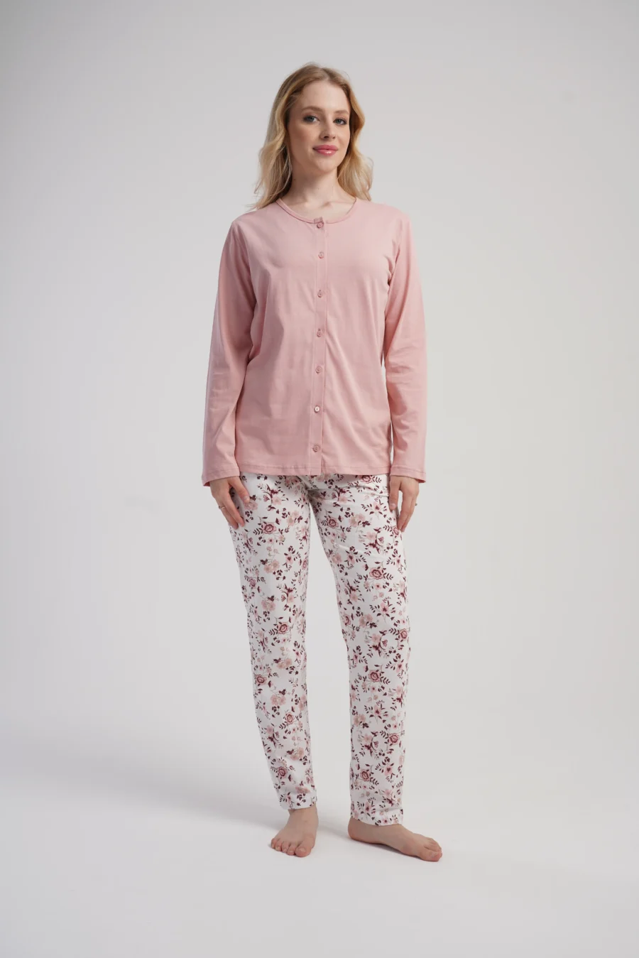 Piżama Damska Vienetta Floral Touch, Różowy, r. M-XXL