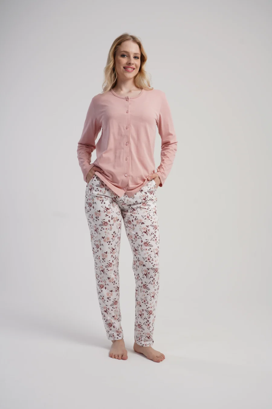 Piżama Damska Vienetta Floral Touch, Różowy, r. M-XXL - obrazek 3
