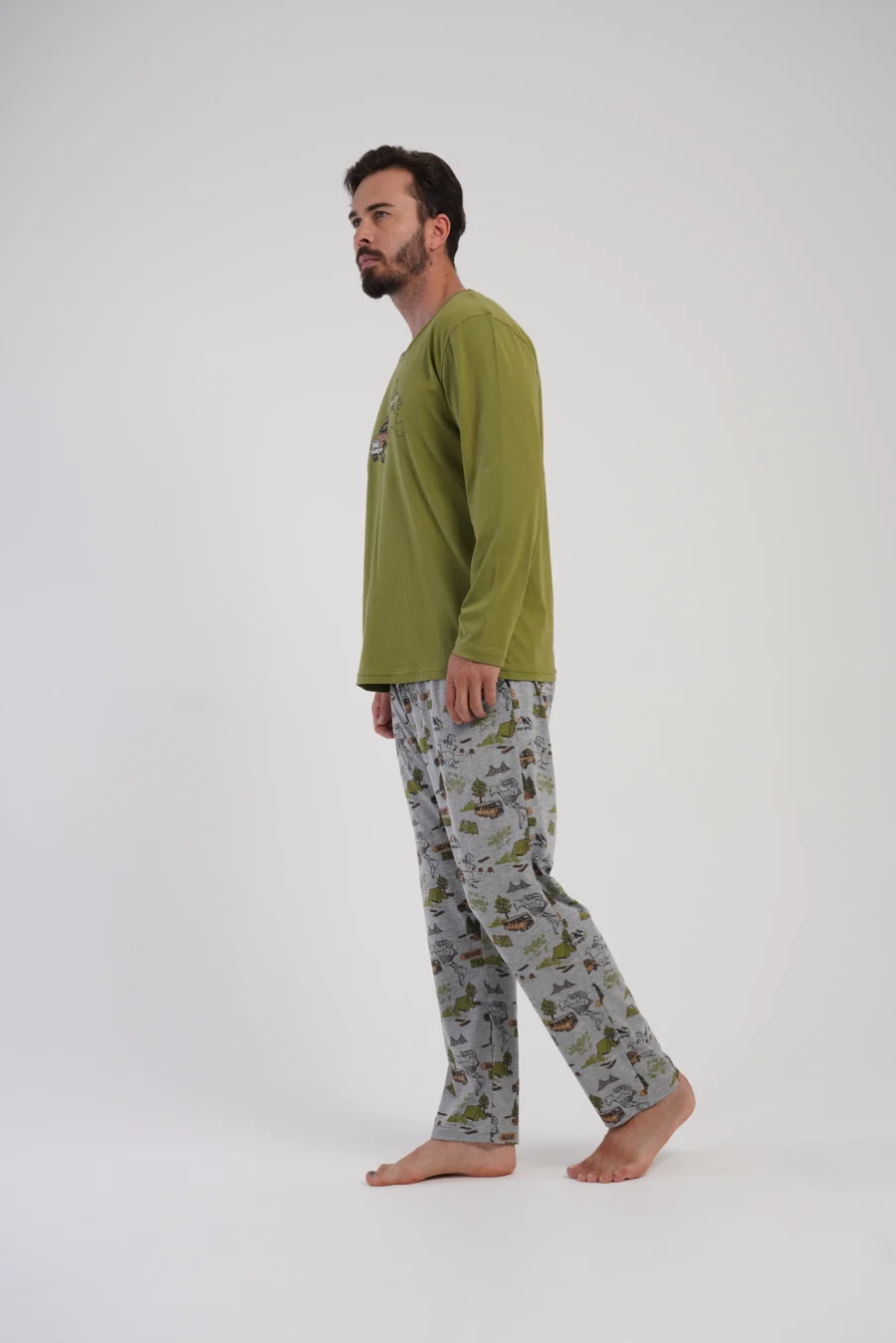 Piżama Męska Vienetta Urban Ride, Zielony, r. S-XL - obrazek 5