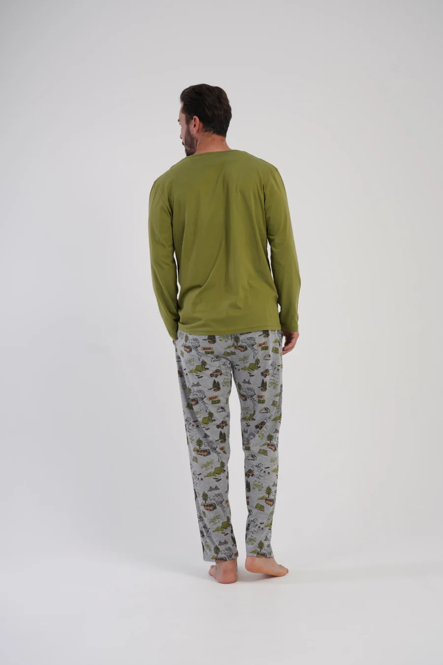 Piżama Męska Vienetta Urban Ride, Zielony, r. S-XL - obrazek 6