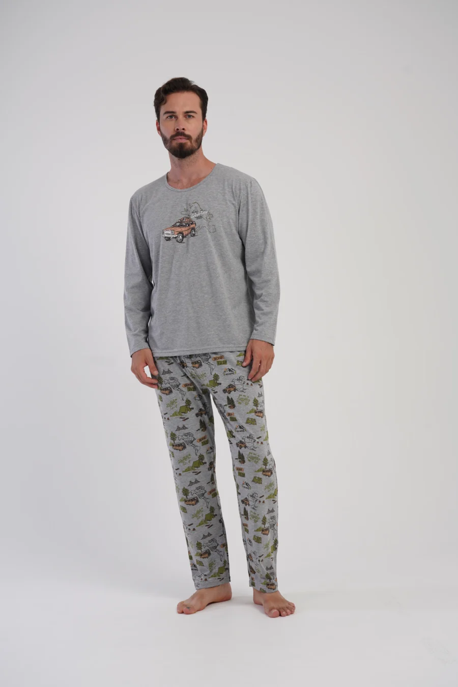 Piżama Męska Vienetta Urban Ride, Szary, r. S-XL - obrazek 5