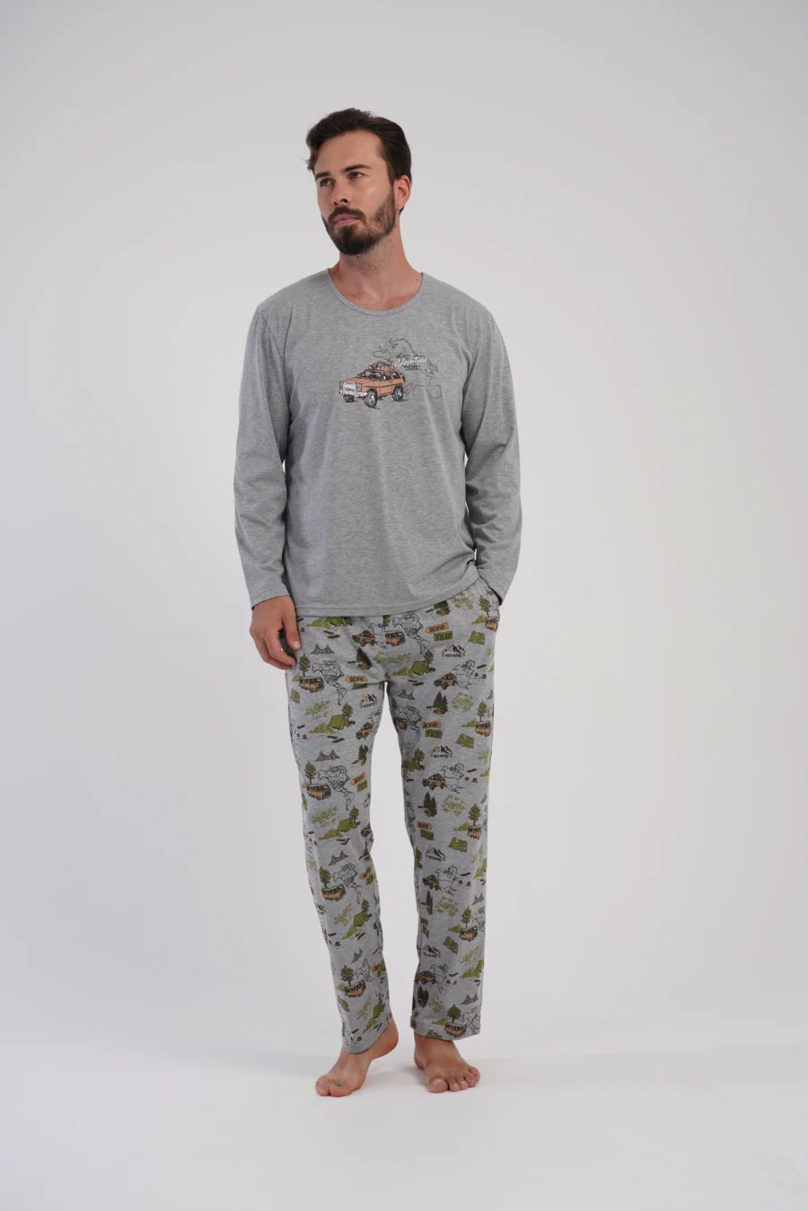 Piżama Męska Vienetta Urban Ride, Szary, r. S-XL - obrazek 6