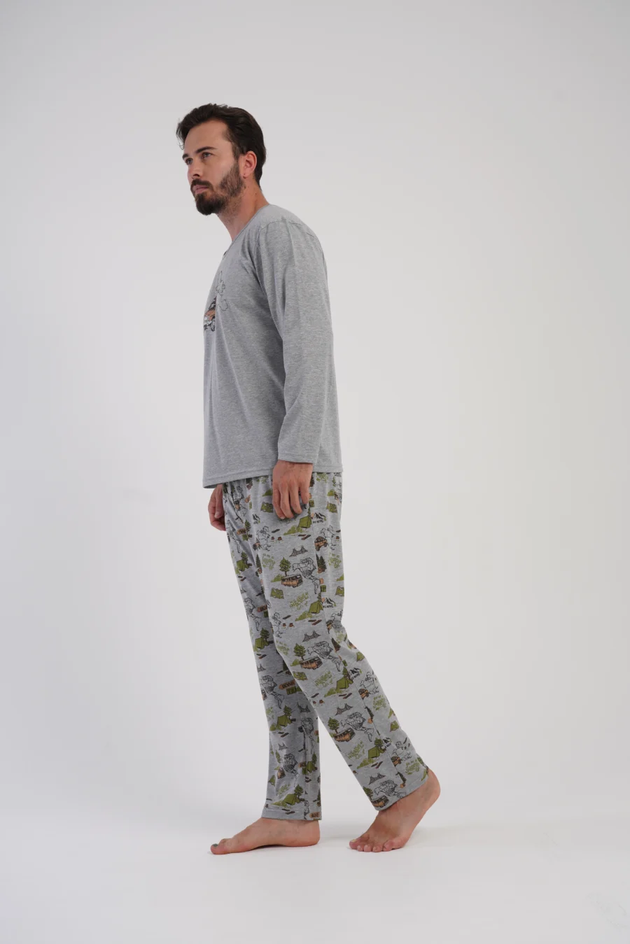 Piżama Męska Vienetta Urban Ride, Szary, r. S-XL - obrazek 2