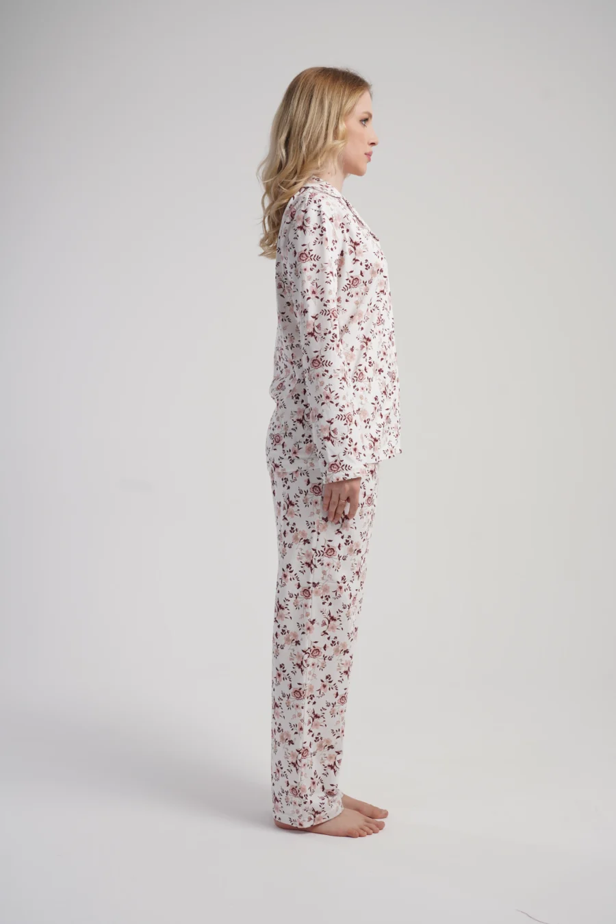 Piżama Damska Vienetta Floral Charm, Biały, r. M-XXL - obrazek 4