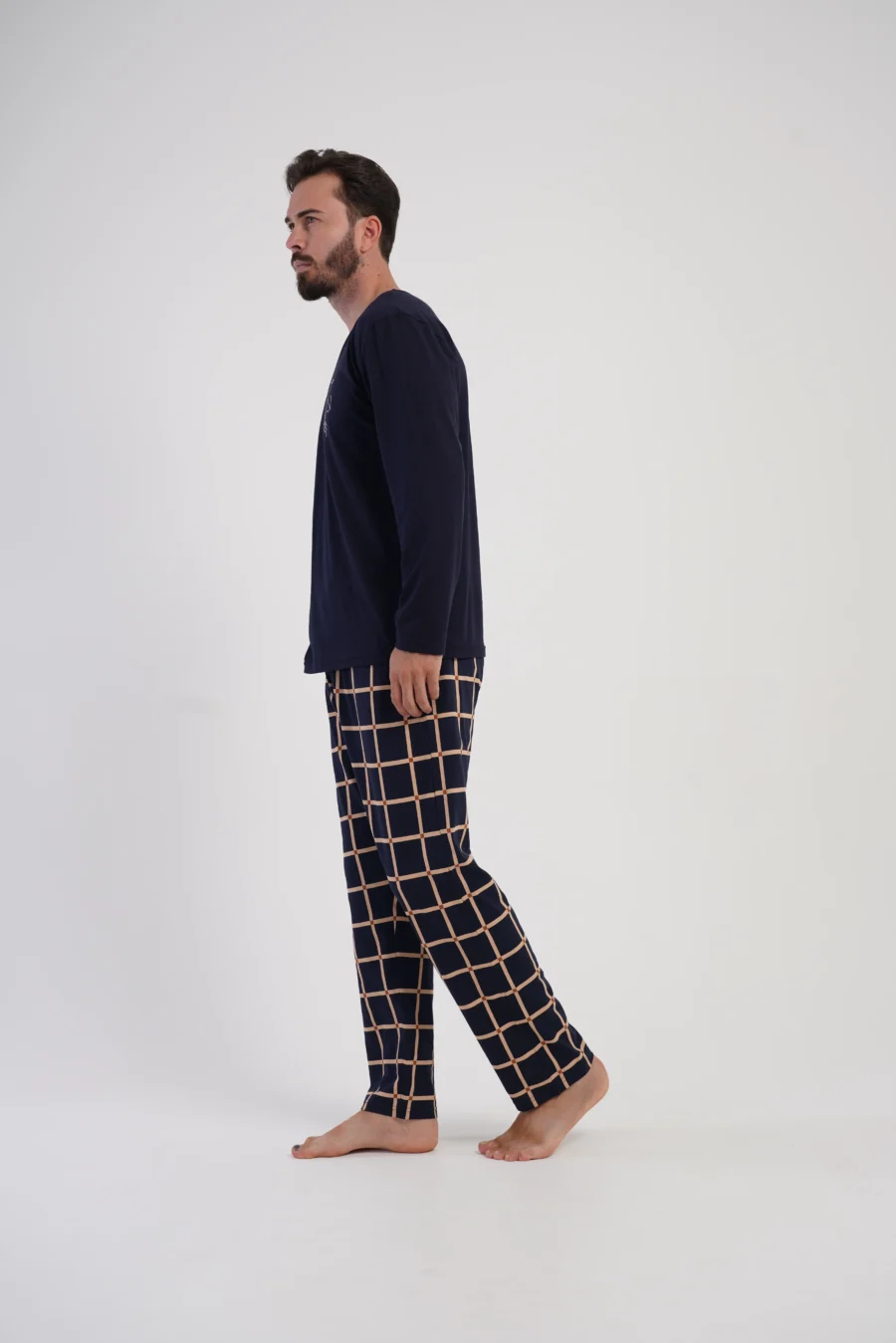 Piżama Męska Vienetta Navy, Granatowy, r. 1XL-4XL - obrazek 4