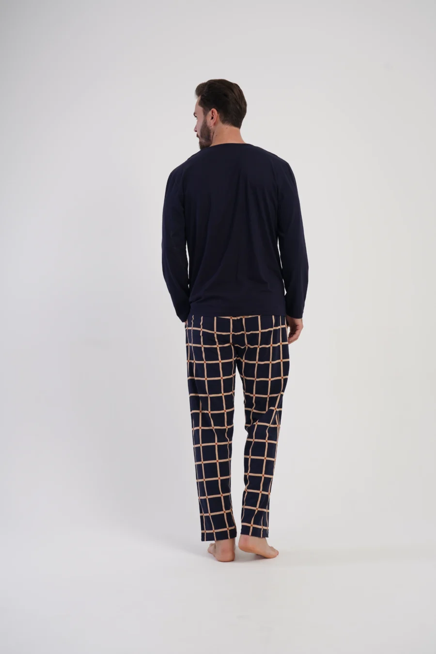 Piżama Męska Vienetta Navy, Granatowy, r. 1XL-4XL - obrazek 5