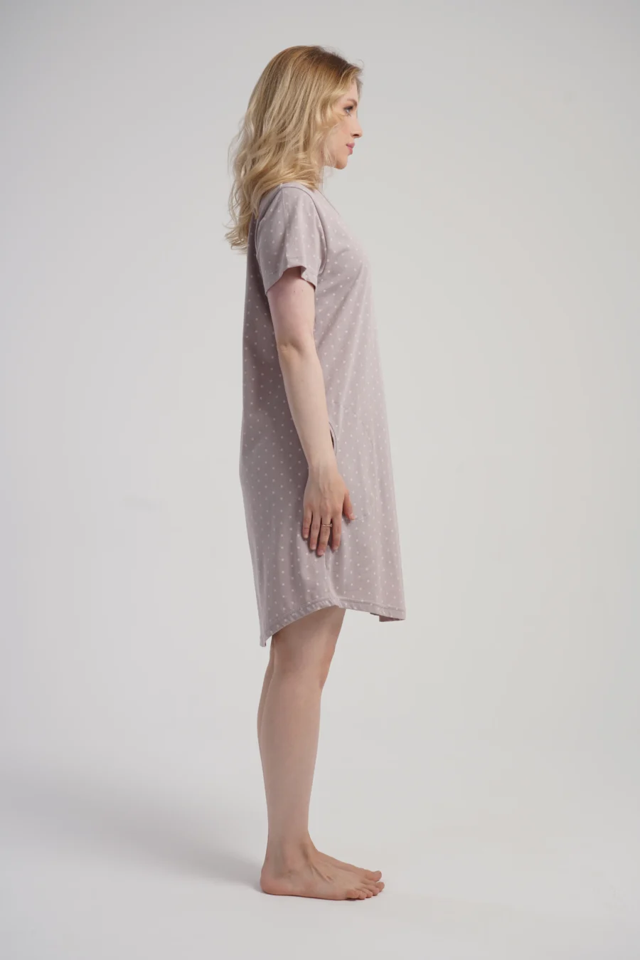 Koszula Nocna Vienetta Beige Dots, Beżowy, r. 1XL - 4XL - obrazek 4
