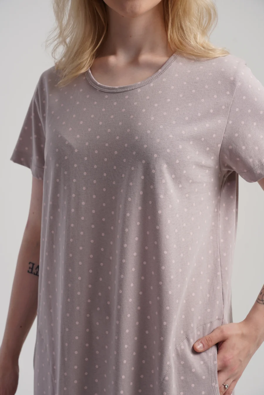 Koszula Nocna Vienetta Beige Dots, Beżowy, r. 1XL - 4XL - obrazek 6