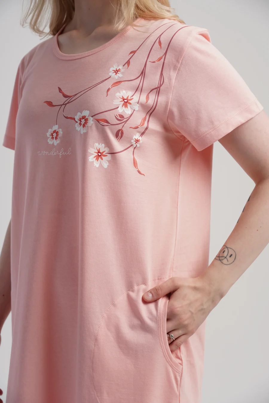 Koszula Nocna Vienetta Floral Comfort, Brzoskwiniowy, r. 1XL - 4XL - obrazek 6
