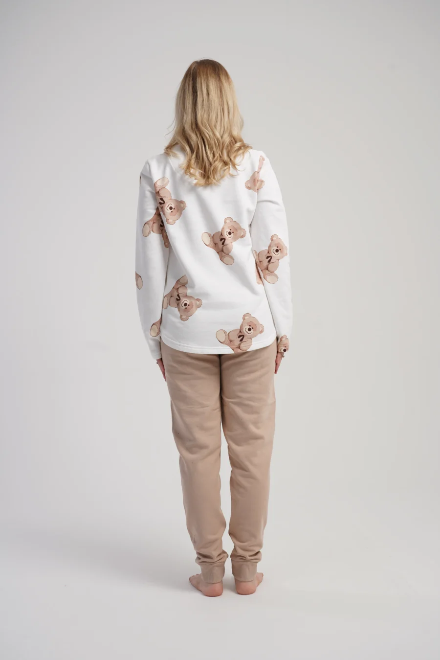 Piżama Damska Vienetta Cozy Bears, Biały, r. S-XL - obrazek 4