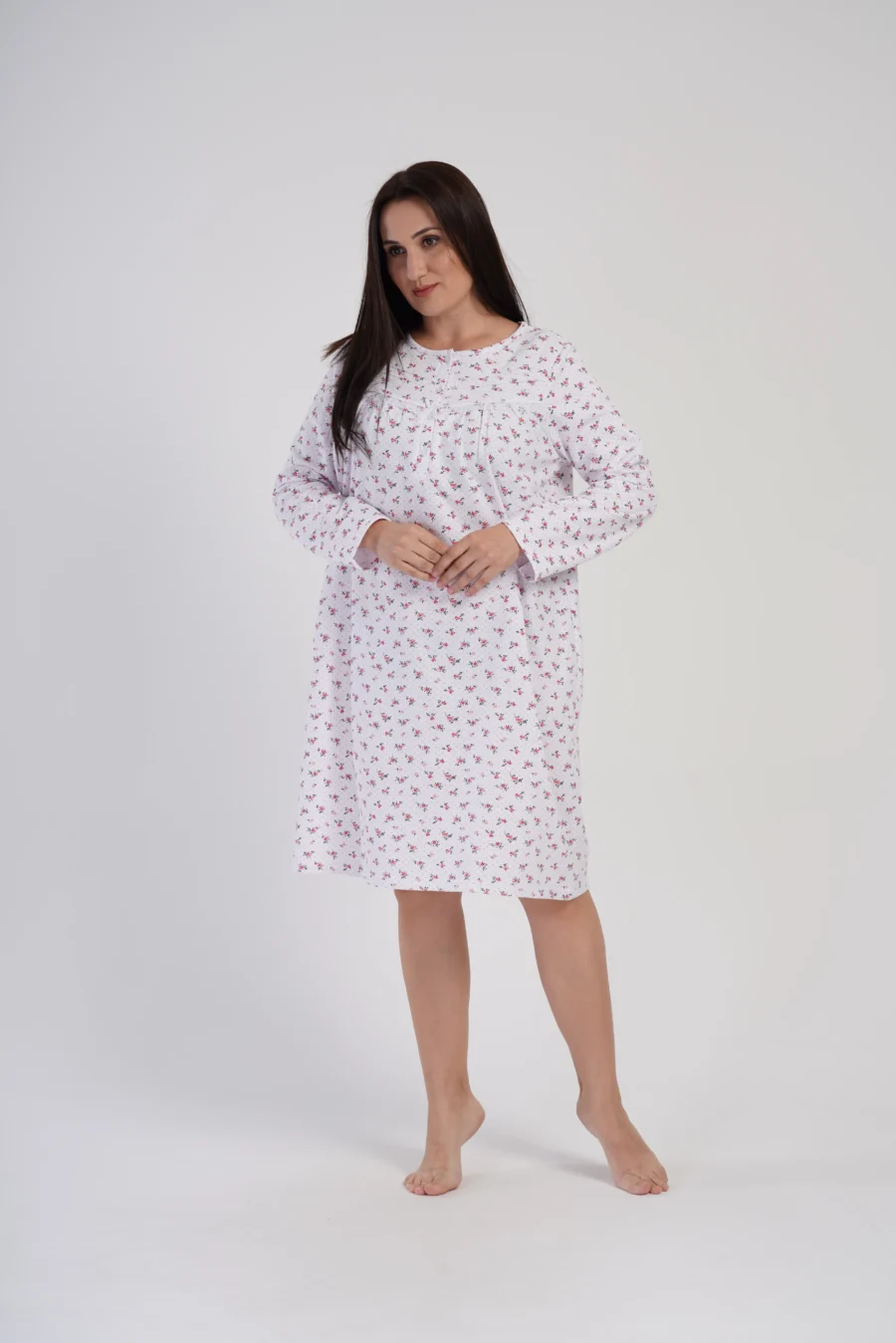 Koszula Nocna Vienetta Dreamy Flowers, Biały, r. 1XL-4XL - obrazek 3