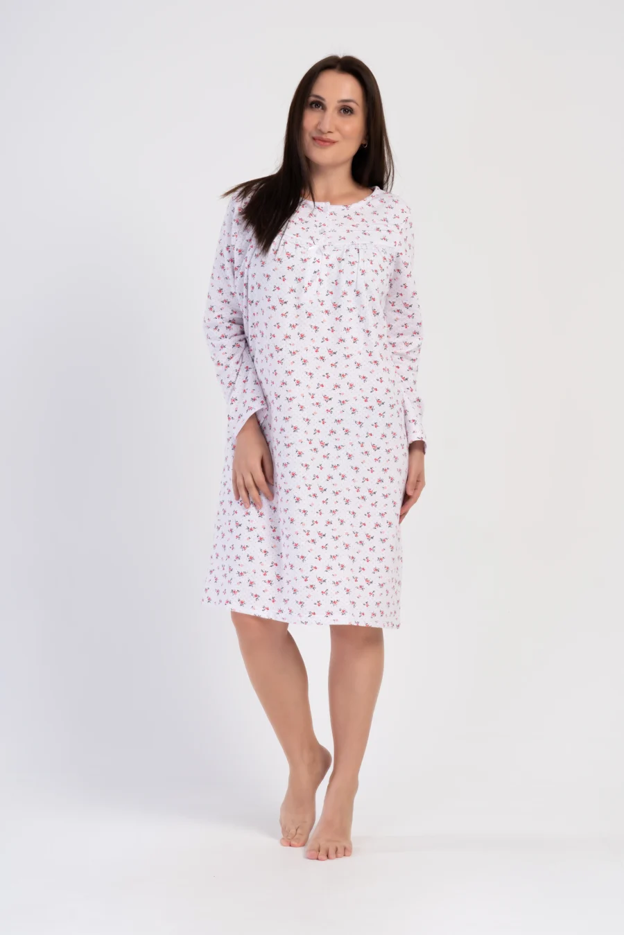 Koszula Nocna Vienetta Dreamy Flowers, Biały, r. 1XL-4XL - obrazek 4