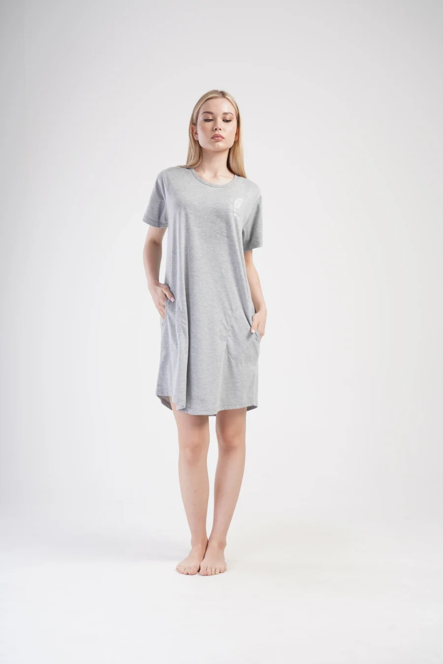 Koszula Nocna Vienetta Classic Comfort, Szary, r. 1XL - 4XL - obrazek 3