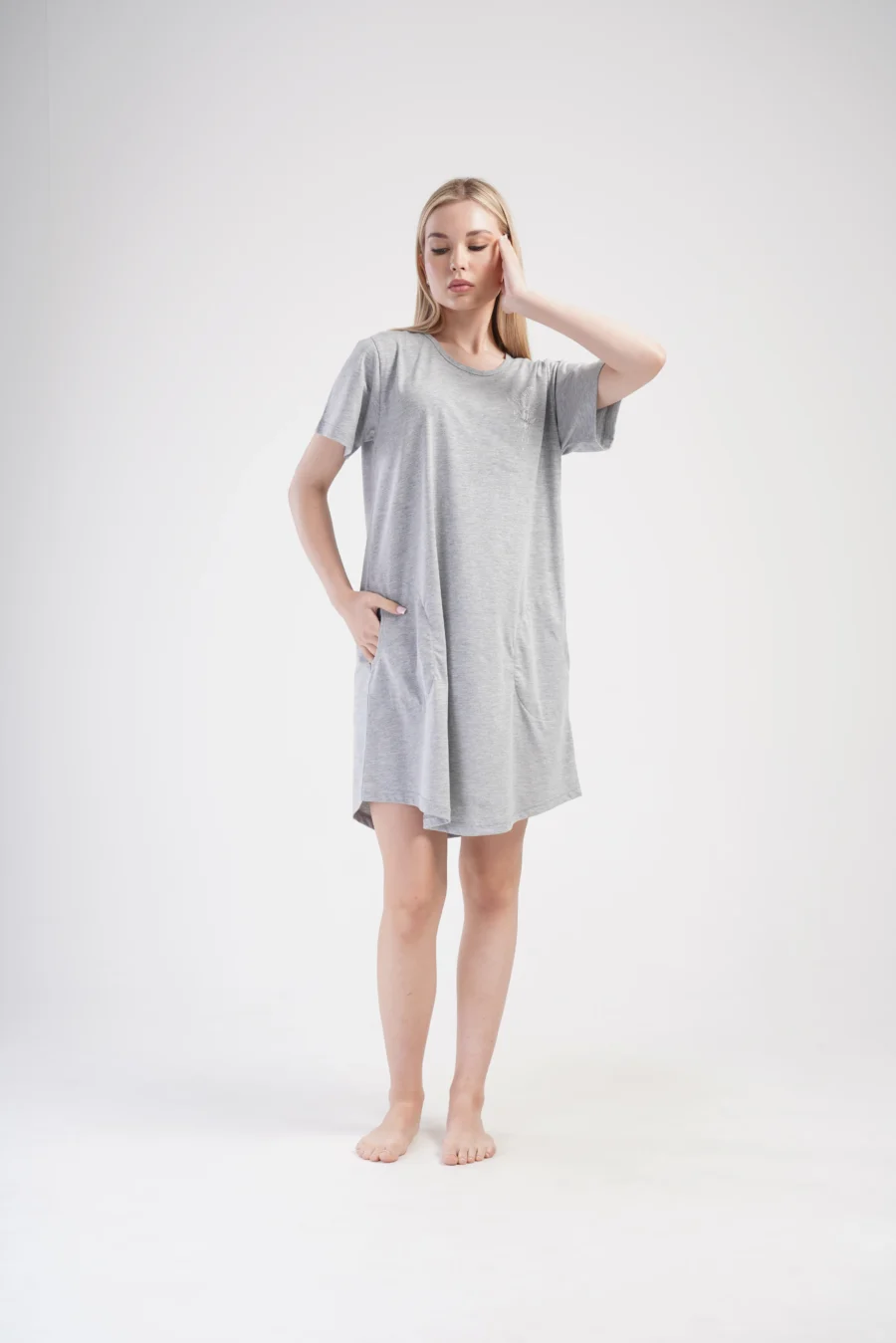 Koszula Nocna Vienetta Classic Comfort, Szary, r. 1XL - 4XL - obrazek 4